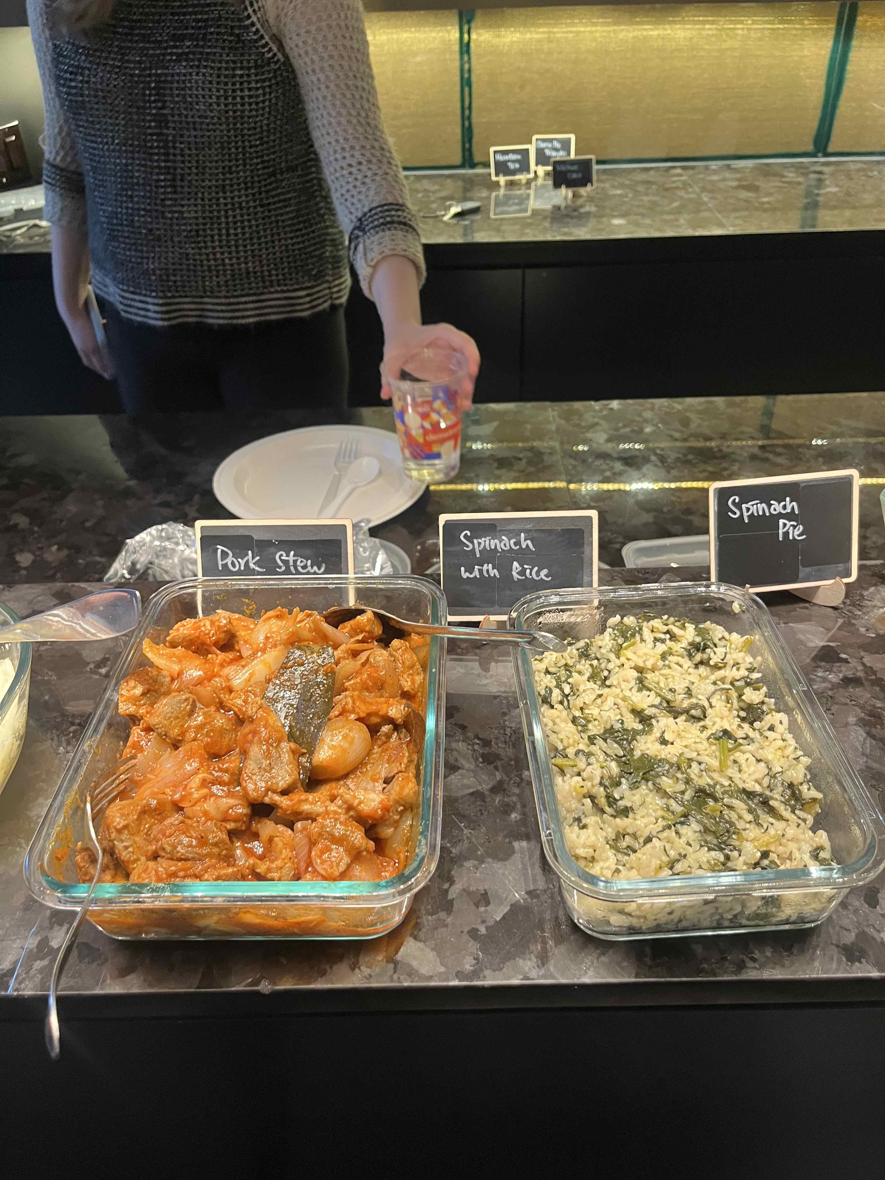 Dishes from Greek night